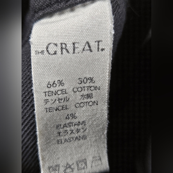 The Great. Black Corduroy Elevated Basic Quiet Luxury Pants, Size 28 - Picture 5 of 5